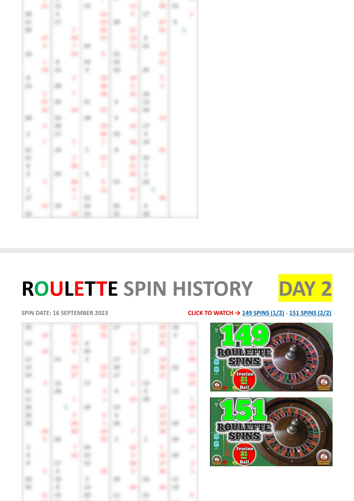 Spin History Database preview from Day 1 to 30, image 2