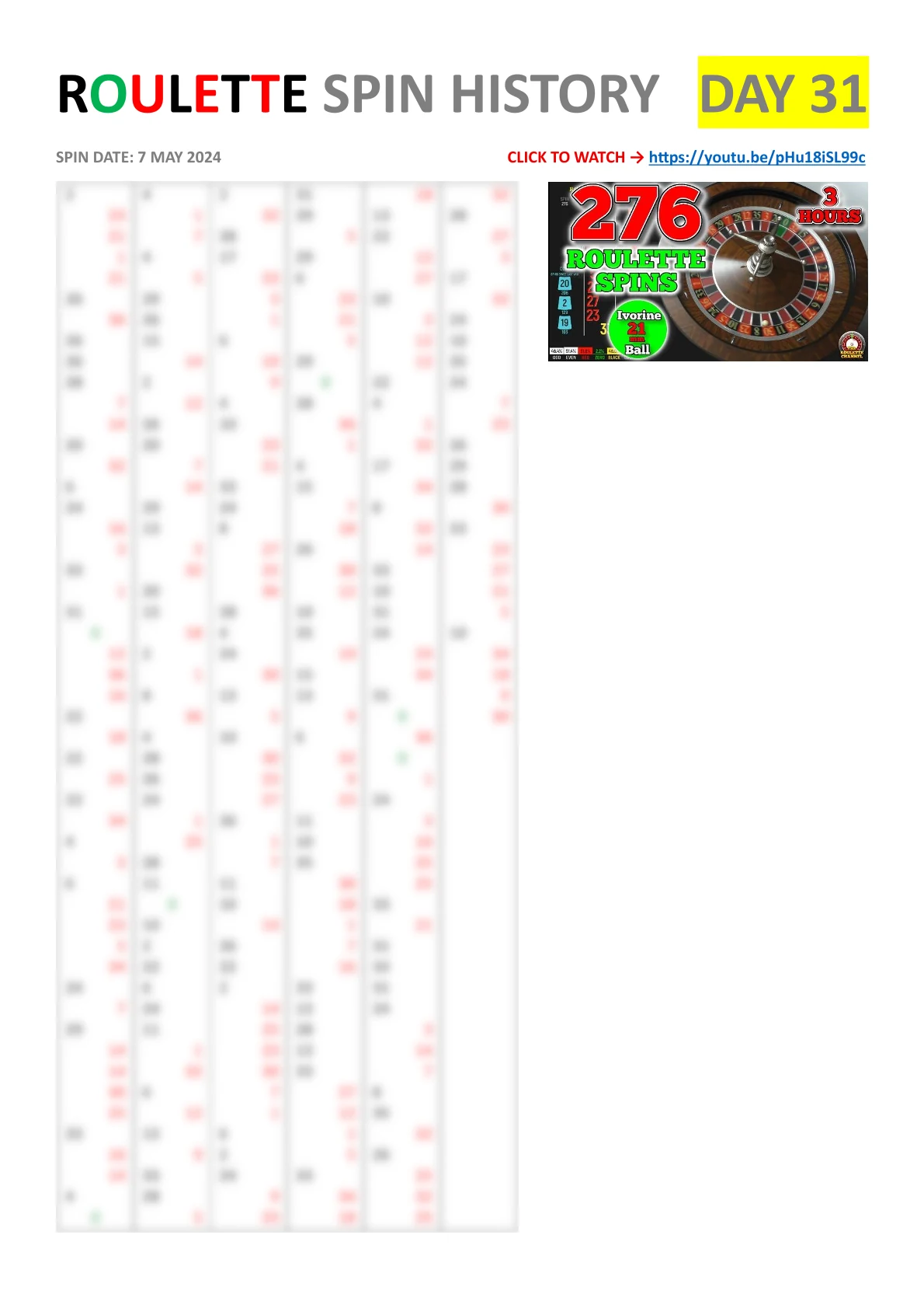 Day 31 to 60 Spin History preview image 1